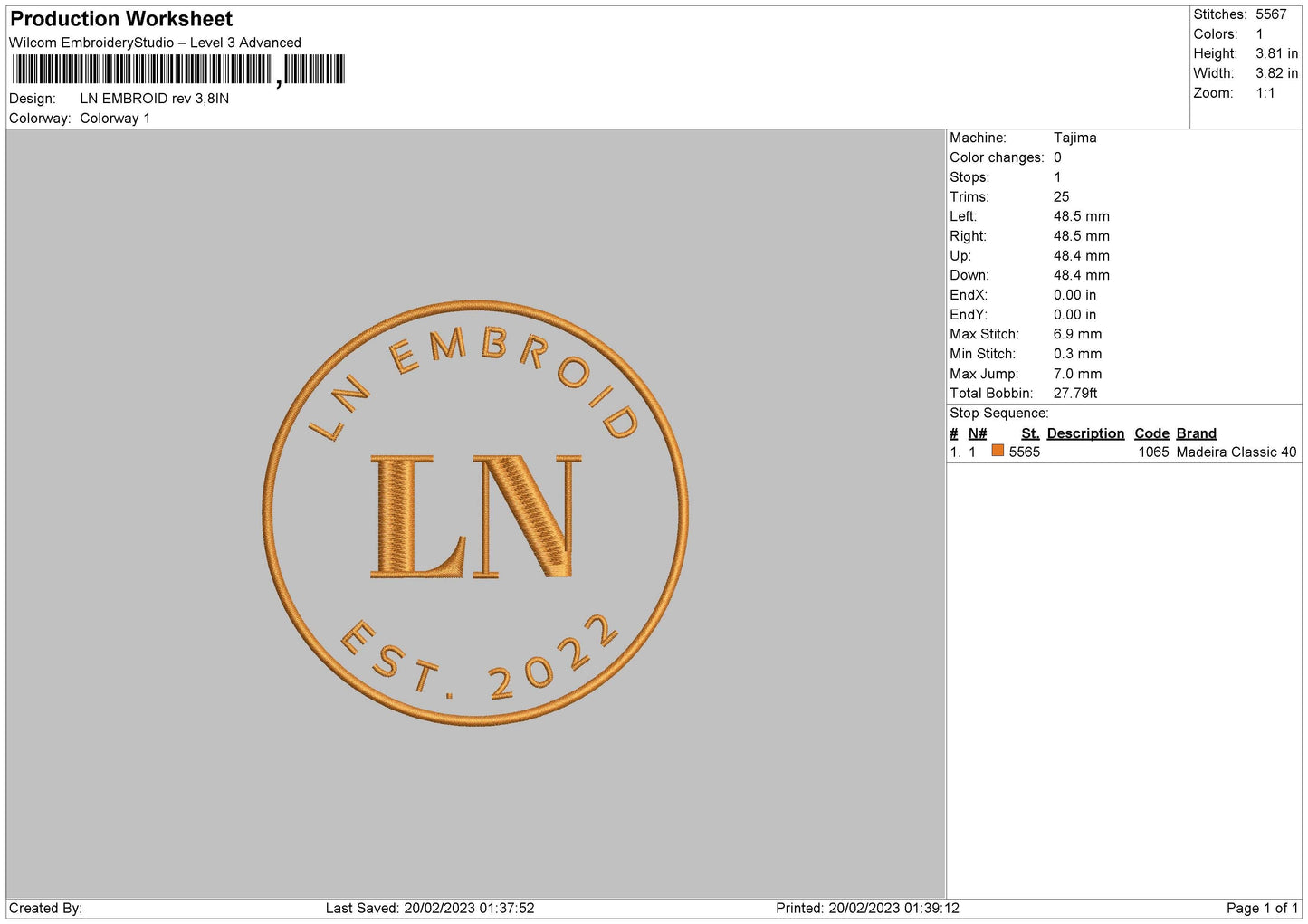 Ln Embroid Embroidery File 6 sizes
