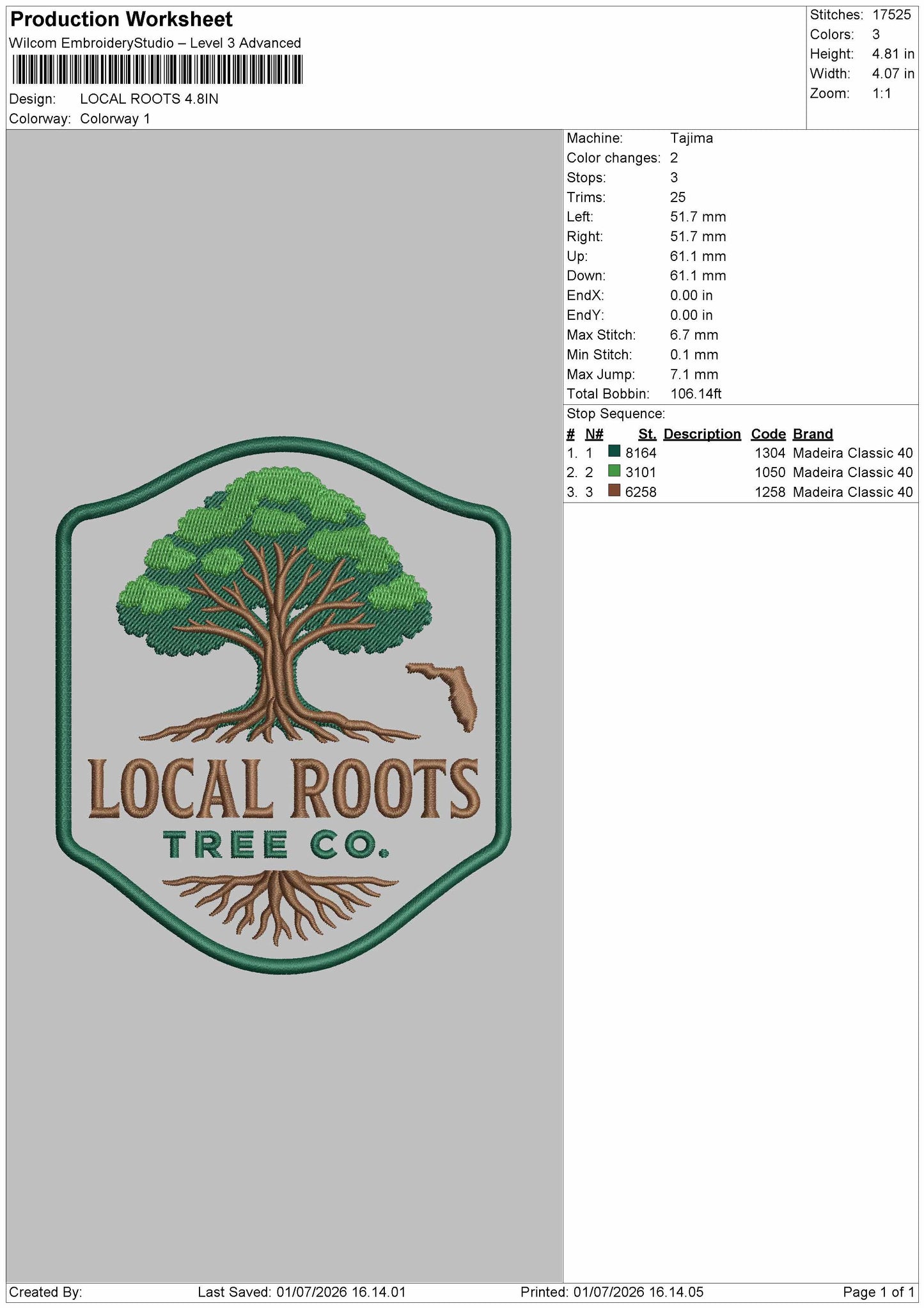 Local Text 0106 Embroidery Machine Design File 6 sizes