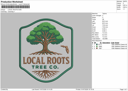Local Text 0106 Embroidery Machine Design File 6 sizes