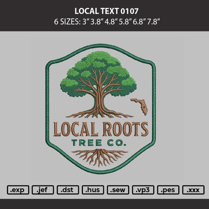 Local Text 0106 Embroidery Machine Design File 6 sizes