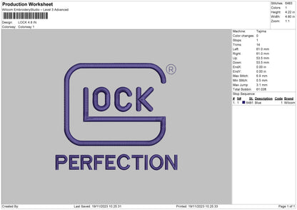 Lock Text Embroidery File 6 sizes