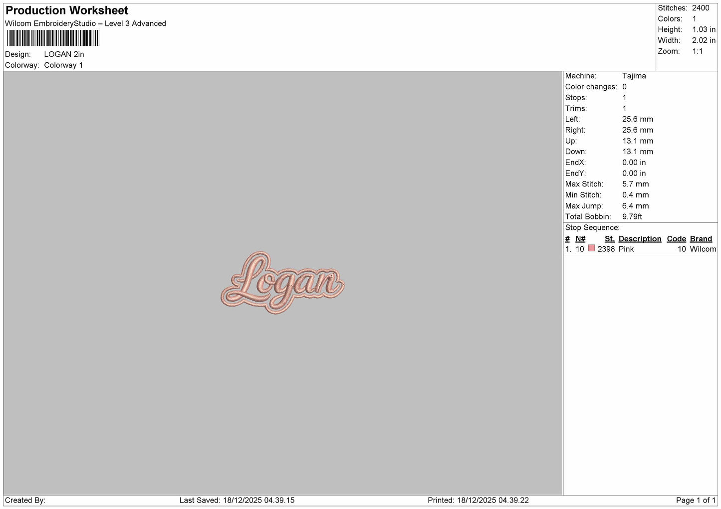4 Names Embroidery File