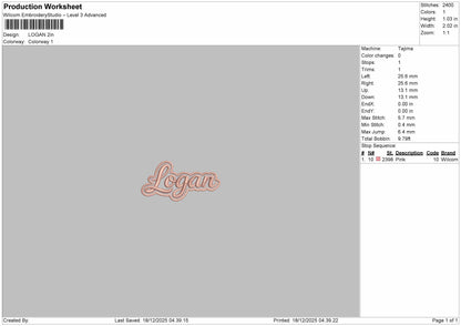 4 Names Embroidery File
