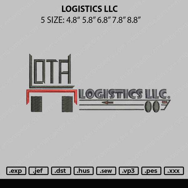 Logistic LLC Embroidery File 5 sizes