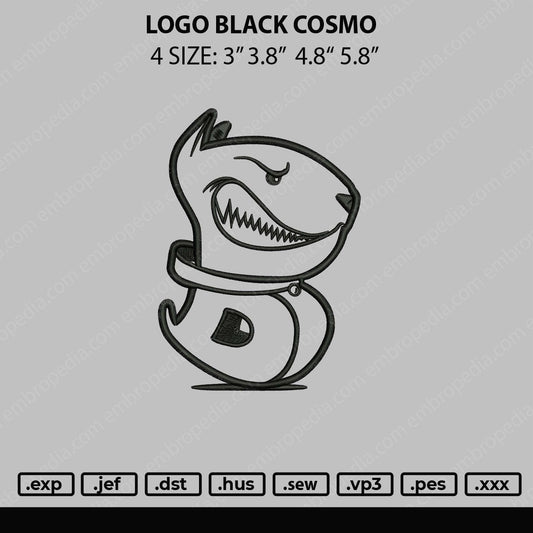 Logo Black Cosmo Embroidery File 4 size