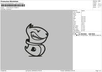 Logo Black Cosmo Embroidery File 4 size