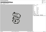 Logo Black Cosmo Embroidery File 4 size