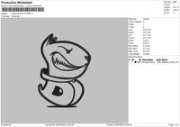 Logo Black Cosmo Embroidery File 4 size