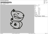 Logo Black Cosmo Embroidery File 4 size