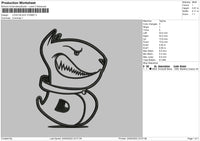 Logo Black Cosmo Embroidery File 4 size