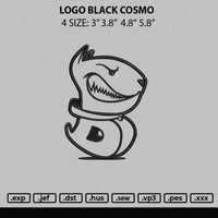 Logo Black Cosmo Embroidery File 4 size