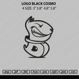 Logo Black Cosmo Embroidery File 4 size