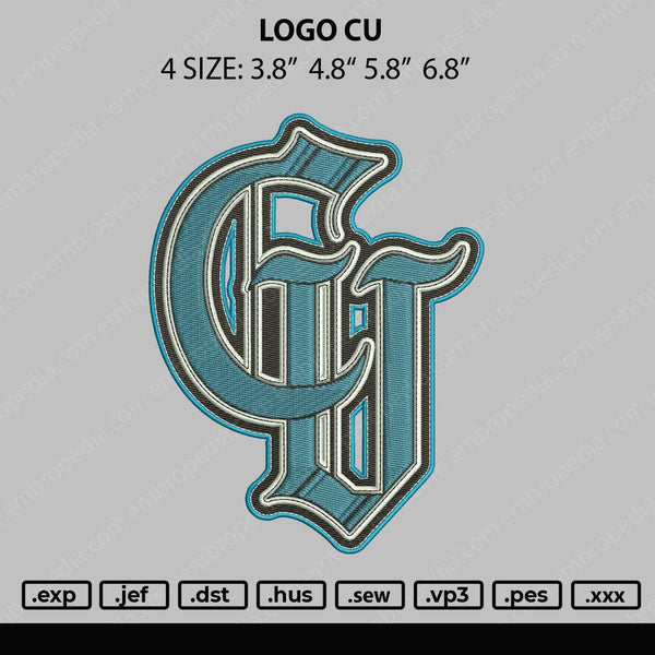Logo CU Embroidery File 4 size