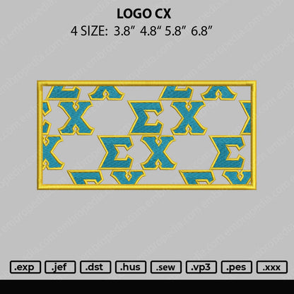 Logo CX Embroidery File 4 size