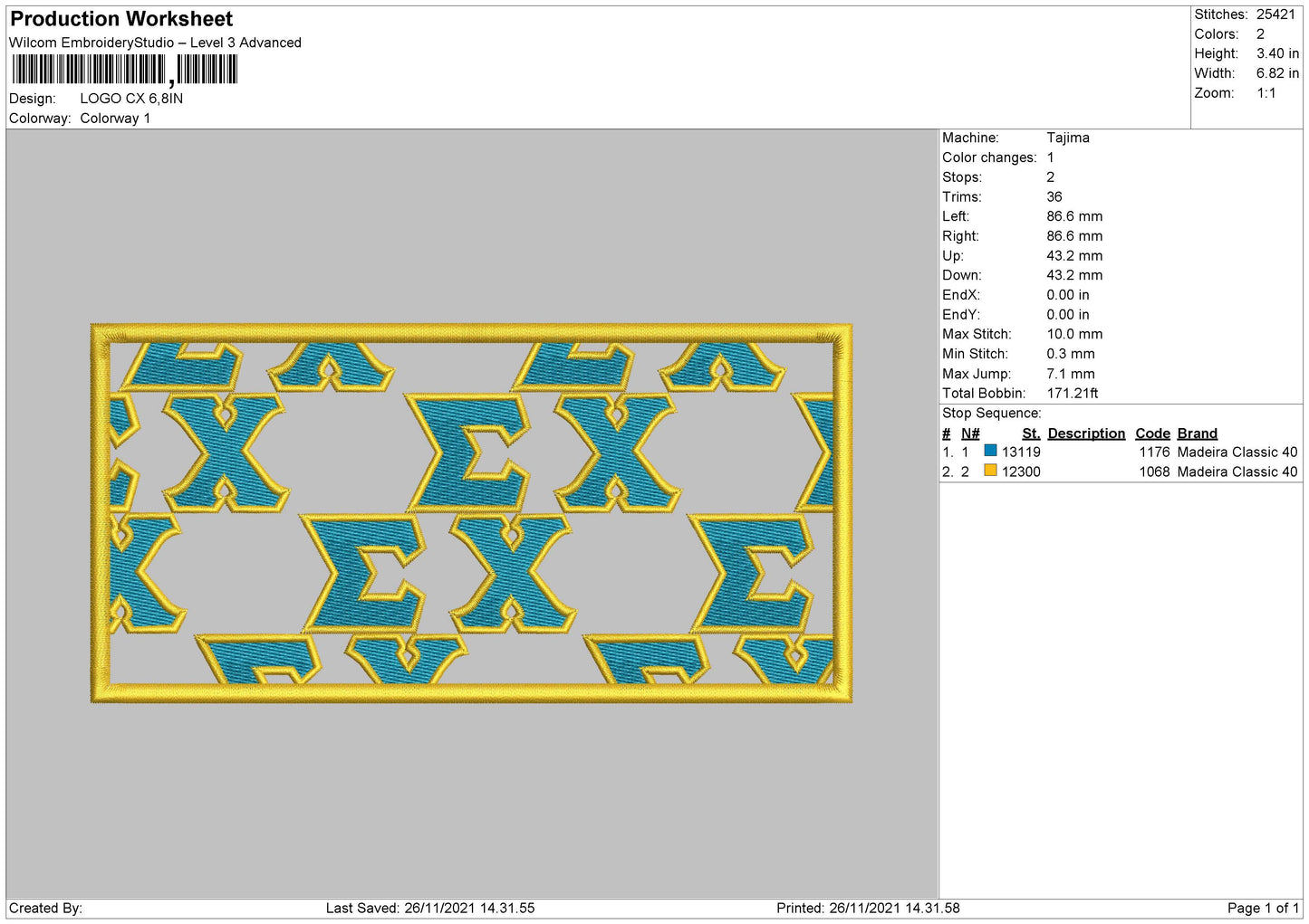 Logo CX Embroidery File 4 size