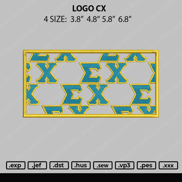 Logo CX Embroidery File 4 size