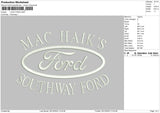 Ford Embroidery File 6 sizes