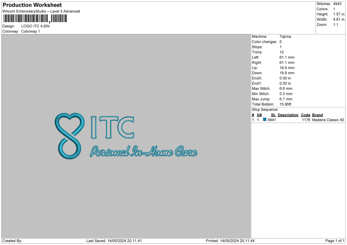 Itctext Embroidery File 6 sizes