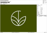 LOGO LEAF Embroidery File 6 sizes