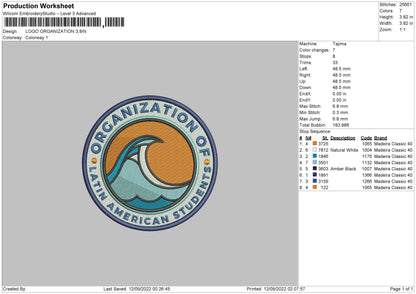 Logo Organization Embroidery File 5 sizes