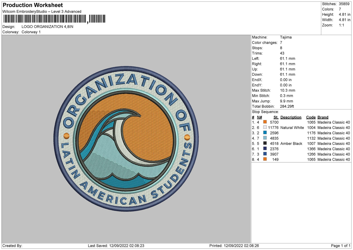 Logo Organization Embroidery File 5 sizes