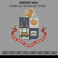 Juretext Embroidery File 6 sizes