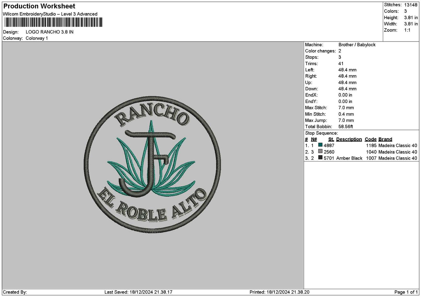Ranchocircle Embroidery File 6 sizes