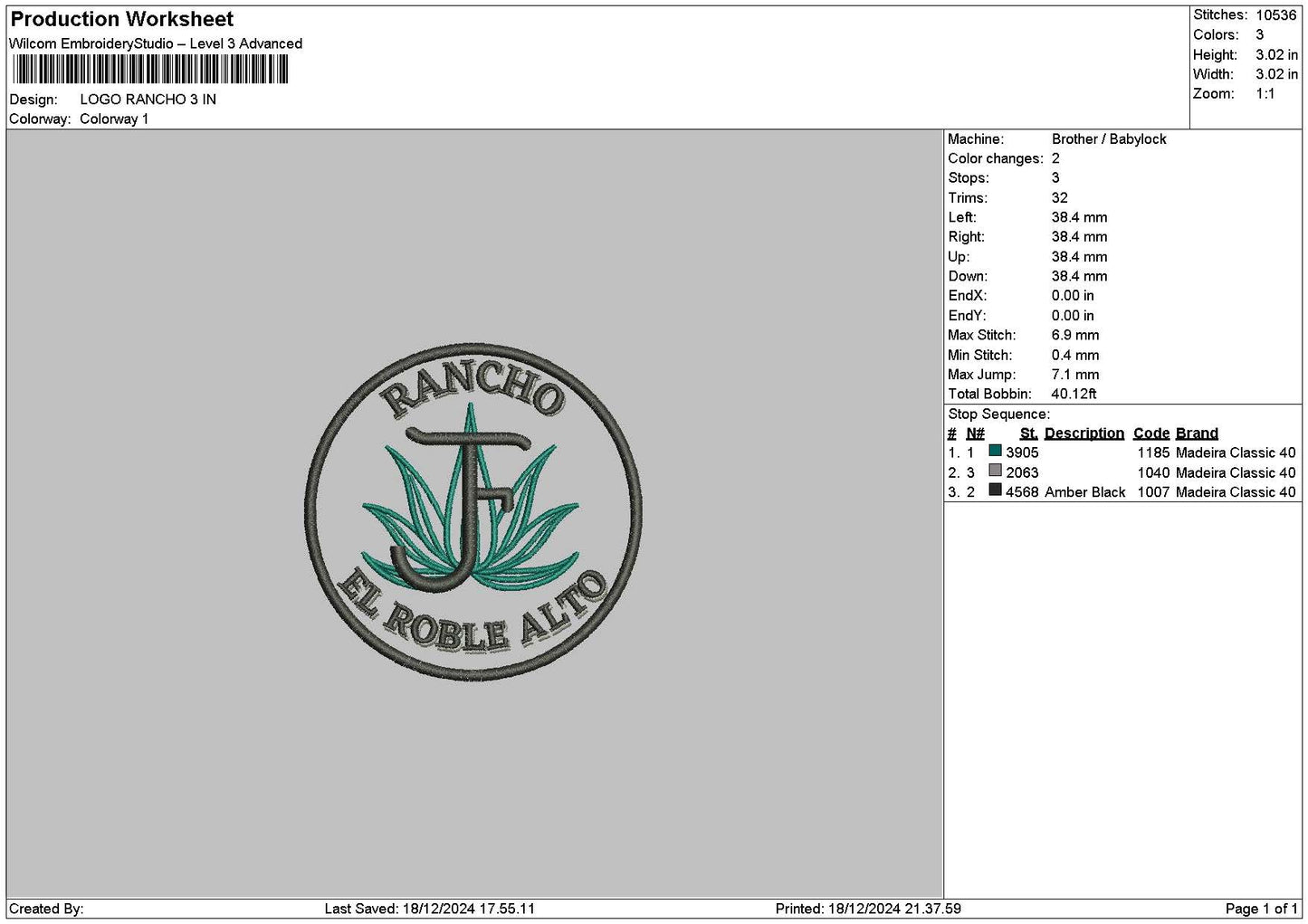 Ranchocircle Embroidery File 6 sizes