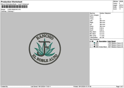 Ranchocircle Embroidery File 6 sizes