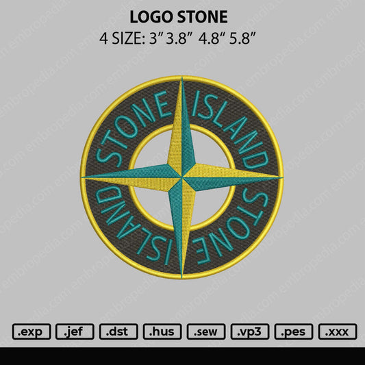 Logo Stone Embroidery File 4 size