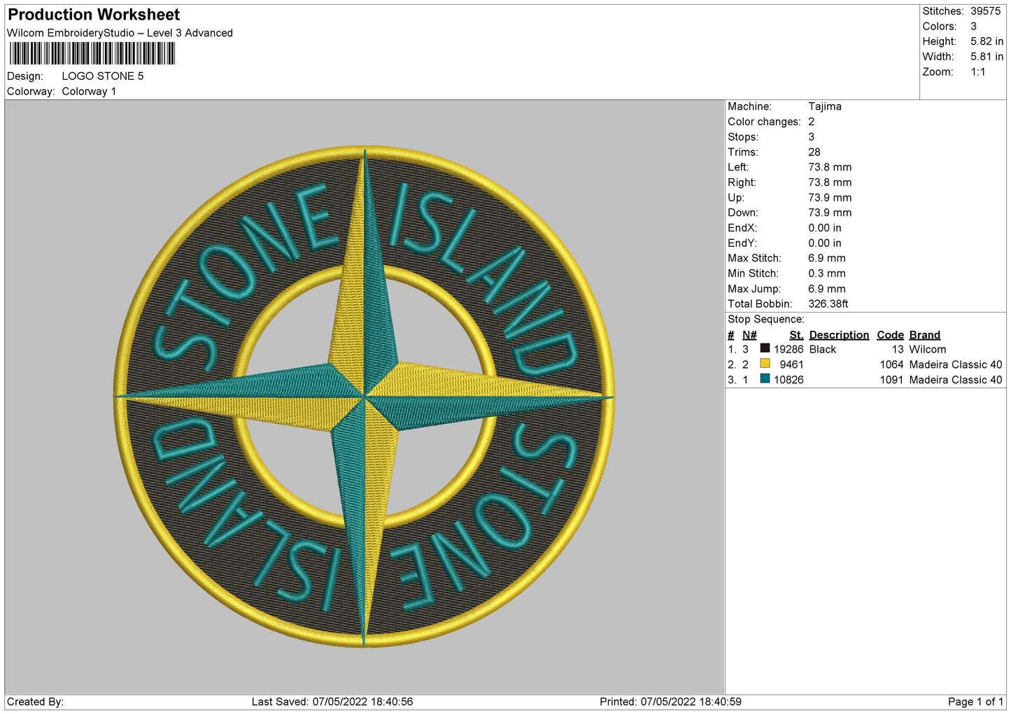 Logo Stone Embroidery File 4 size