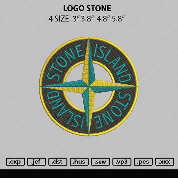 Logo Stone Embroidery File 4 size