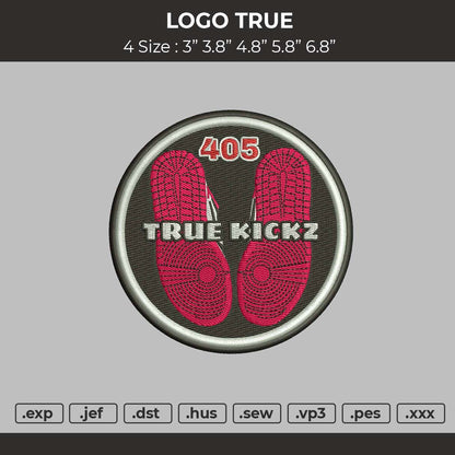 Logo True Embroidery File 4 size