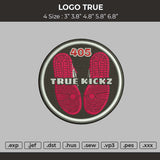 Logo True Embroidery File 4 size