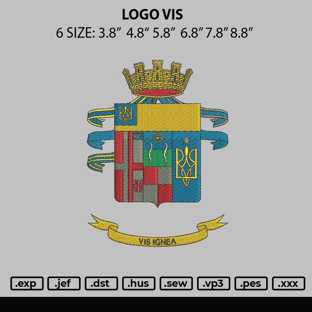 Logo Vis Embroidery File 6 sizes