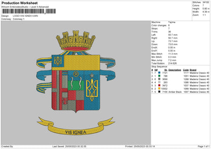 Logo Vis Embroidery File 6 sizes