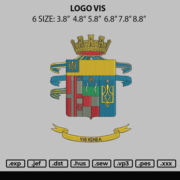 Logo Vis Embroidery File 6 sizes