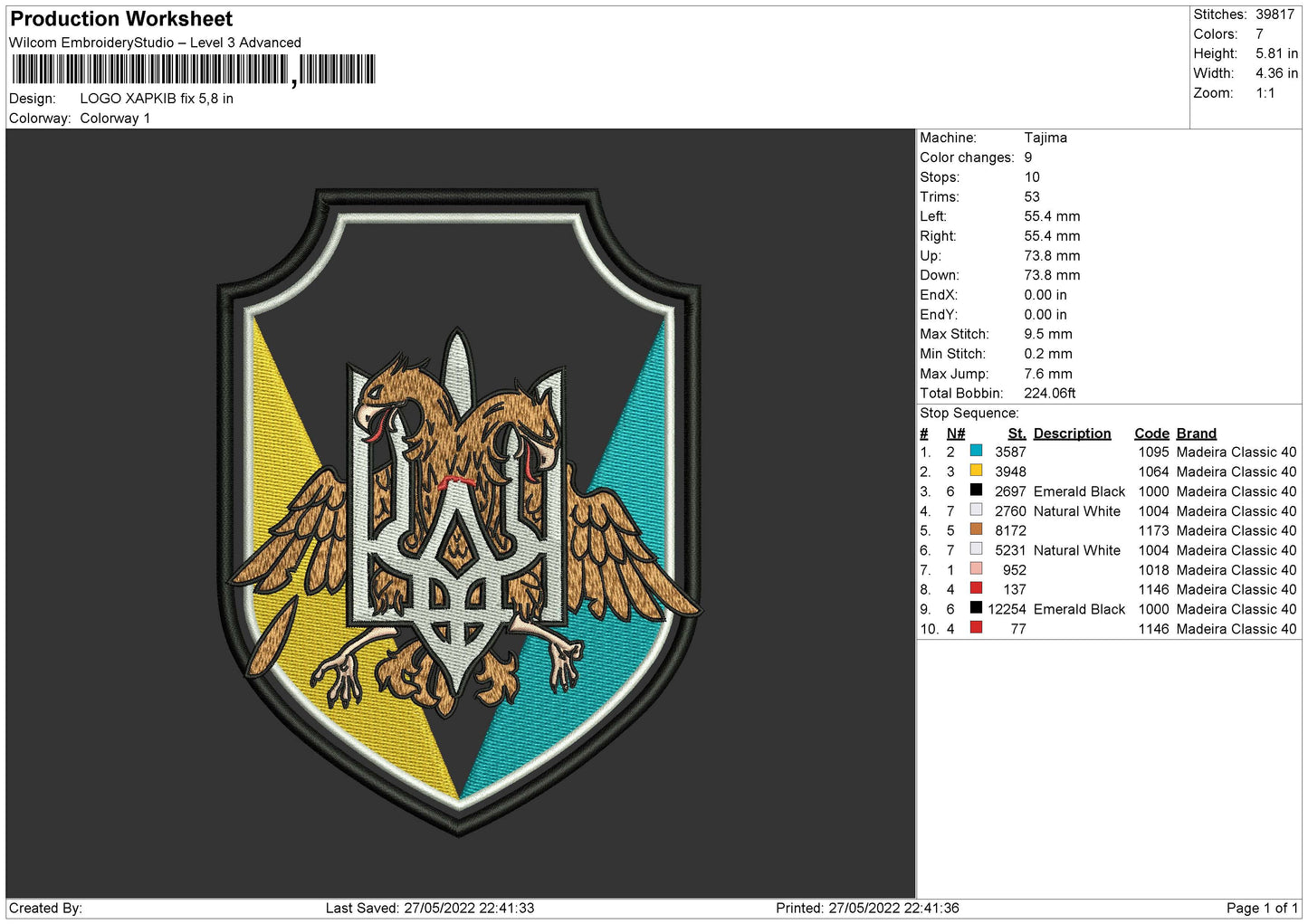 Logo Xapkib Embroidery File 4 size