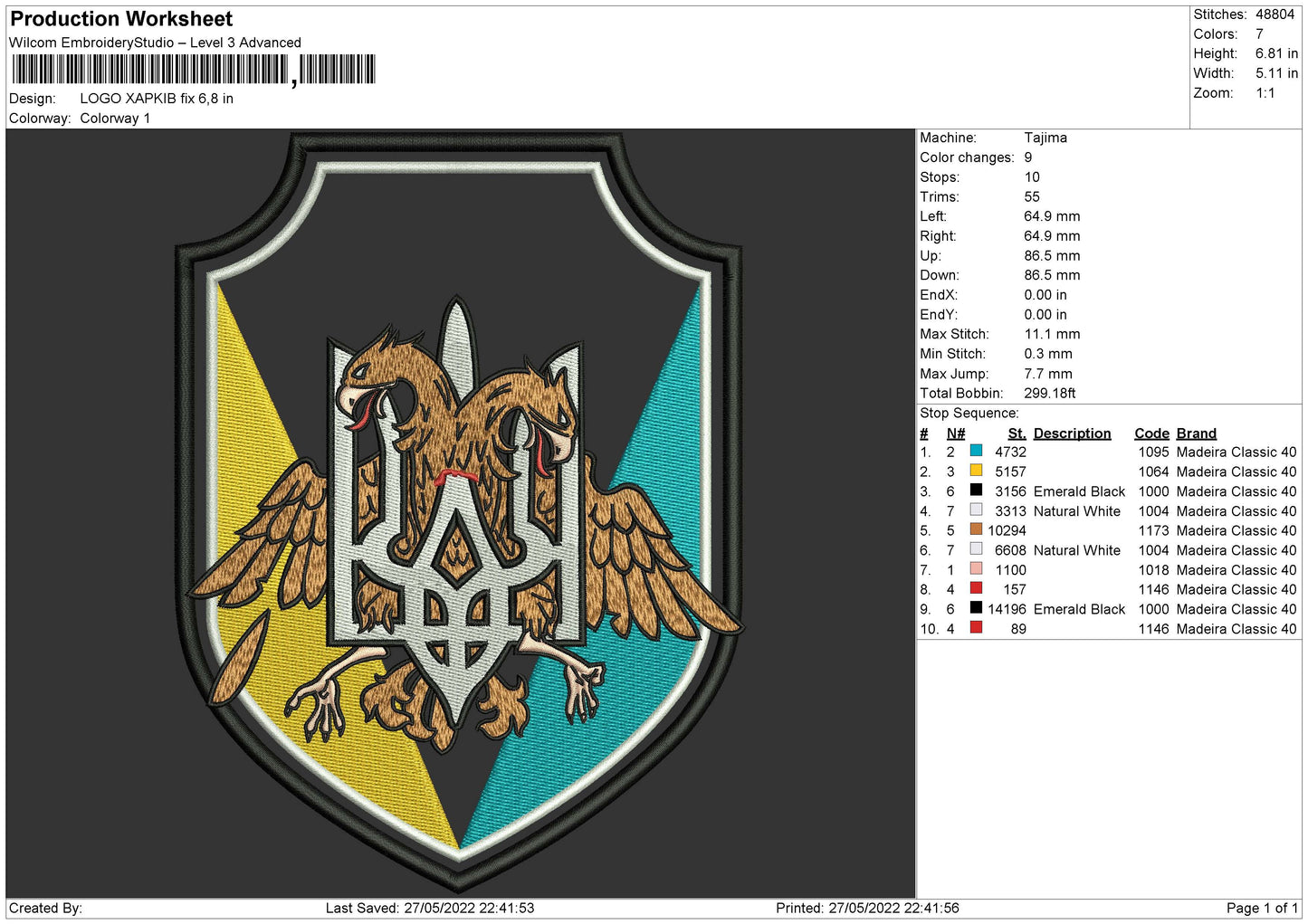 Logo Xapkib Embroidery File 4 size