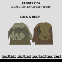 Rabbits 2208 Embroidery File 6 sizes