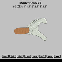 Bunny Hand 02 Embroidery File 6 sizes