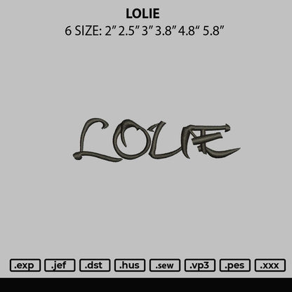 Lolie Embroidery File 6 sizes