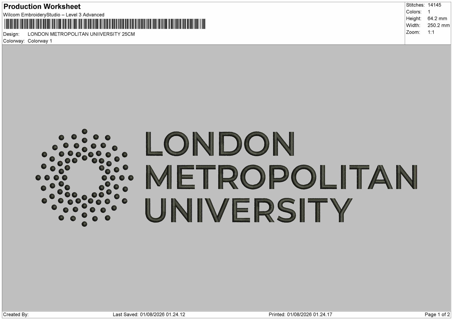 London Text V1 Embroidery Machine Design File 6 sizes