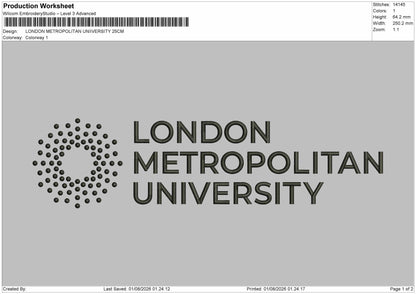 London Text V1 Embroidery Machine Design File 6 sizes