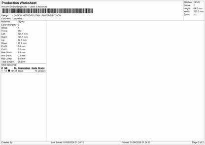 London Text V1 Embroidery Machine Design File 6 sizes