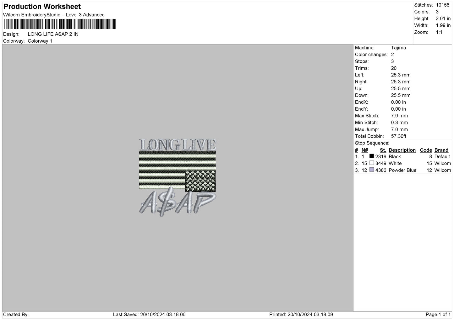 Long Life Text Embroidery File 6 sizes