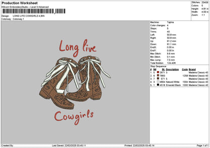 Boots2202 Embroidery File 6 sizes