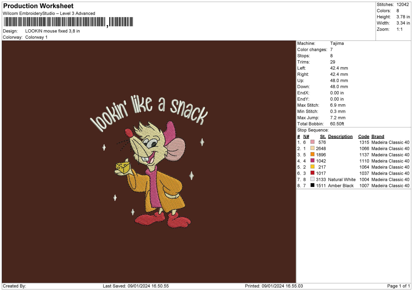 Mouse Text 01 Embroidery File 6 sizes