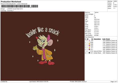 Mouse Text 01 Embroidery File 6 sizes