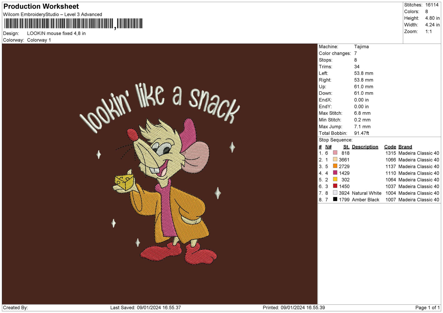 Mouse Text 01 Embroidery File 6 sizes